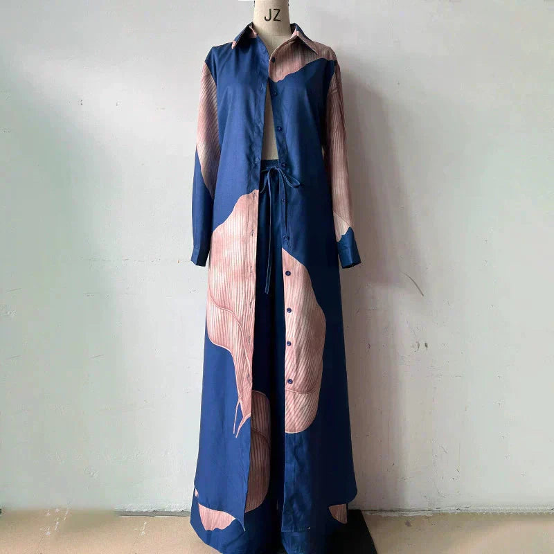 Set van lang shirt en broek met trekkoord(Hoe meer je koopt, hoe hoger de korting)