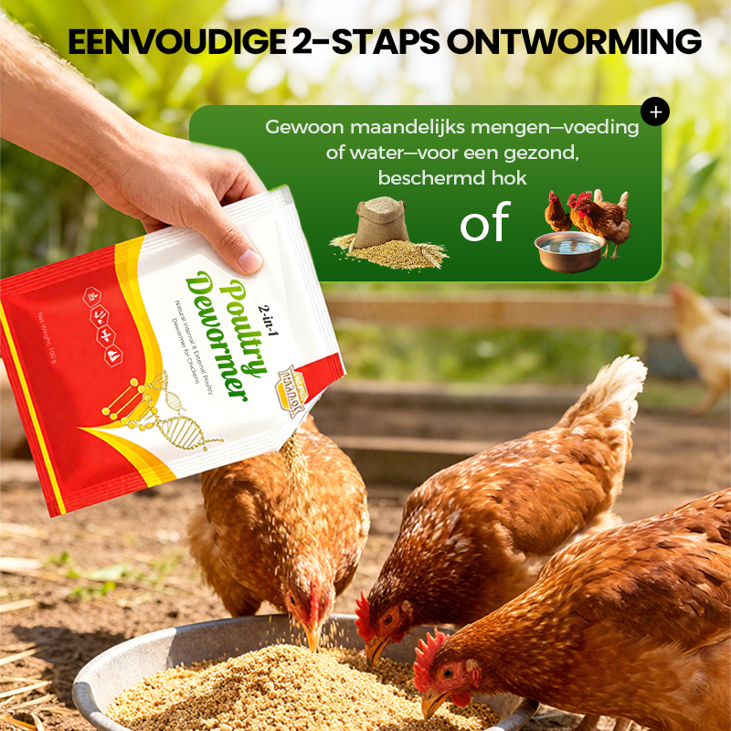 🐓Natuurlijk ontwormingsmiddel voor kippen voor inwendig en uitwendig gebruik
