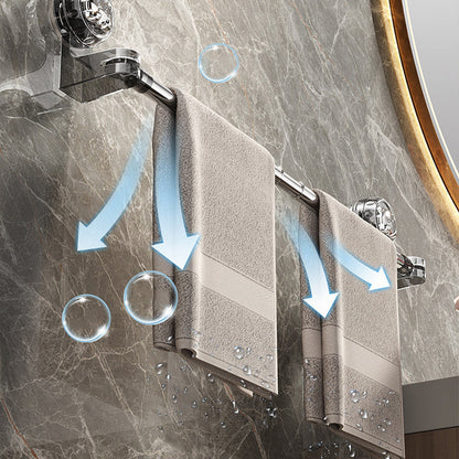 🛁✨ Zuinig Luxe - Uitschuifbare Zuignap Handdoekrek zonder Boren