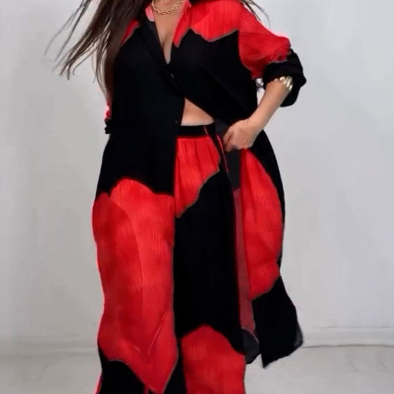 Set van lang shirt en broek met trekkoord（Hoe meer je koopt, hoe hoger de korting）