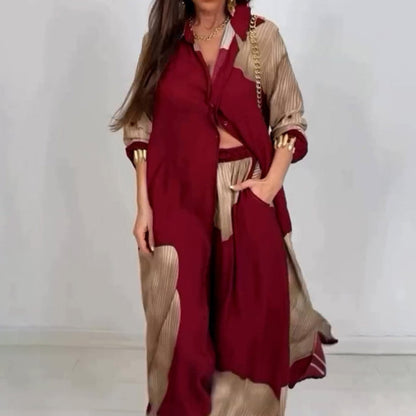 Set van lang shirt en broek met trekkoord（Hoe meer je koopt, hoe hoger de korting）