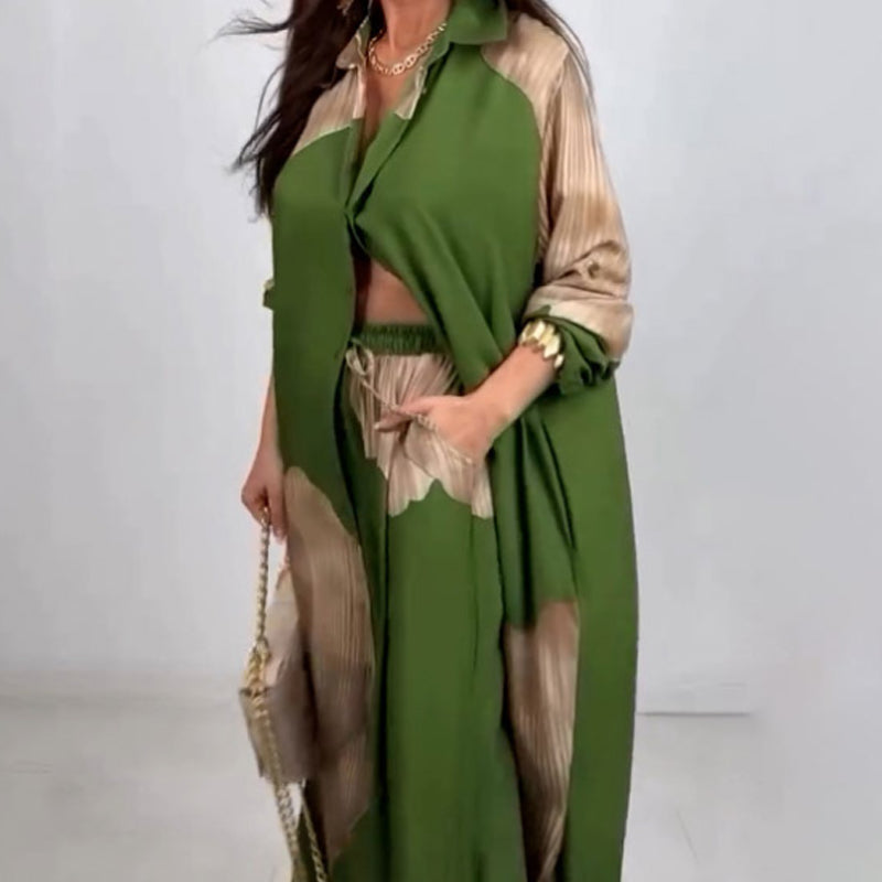 Set van lang shirt en broek met trekkoord（Hoe meer je koopt, hoe hoger de korting）