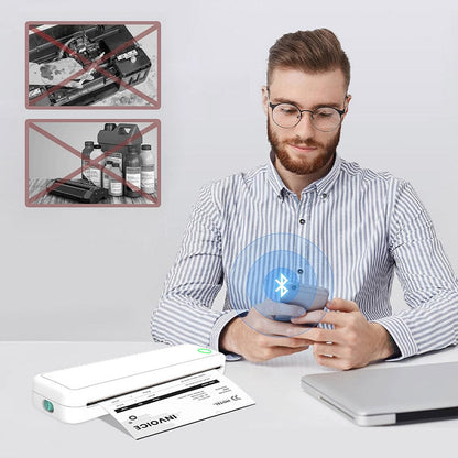 A4 Mini Thermische Draadloze Printer met Papier