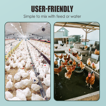 Voedingssupplement voor het versterken van poten bij vee en pluimvee